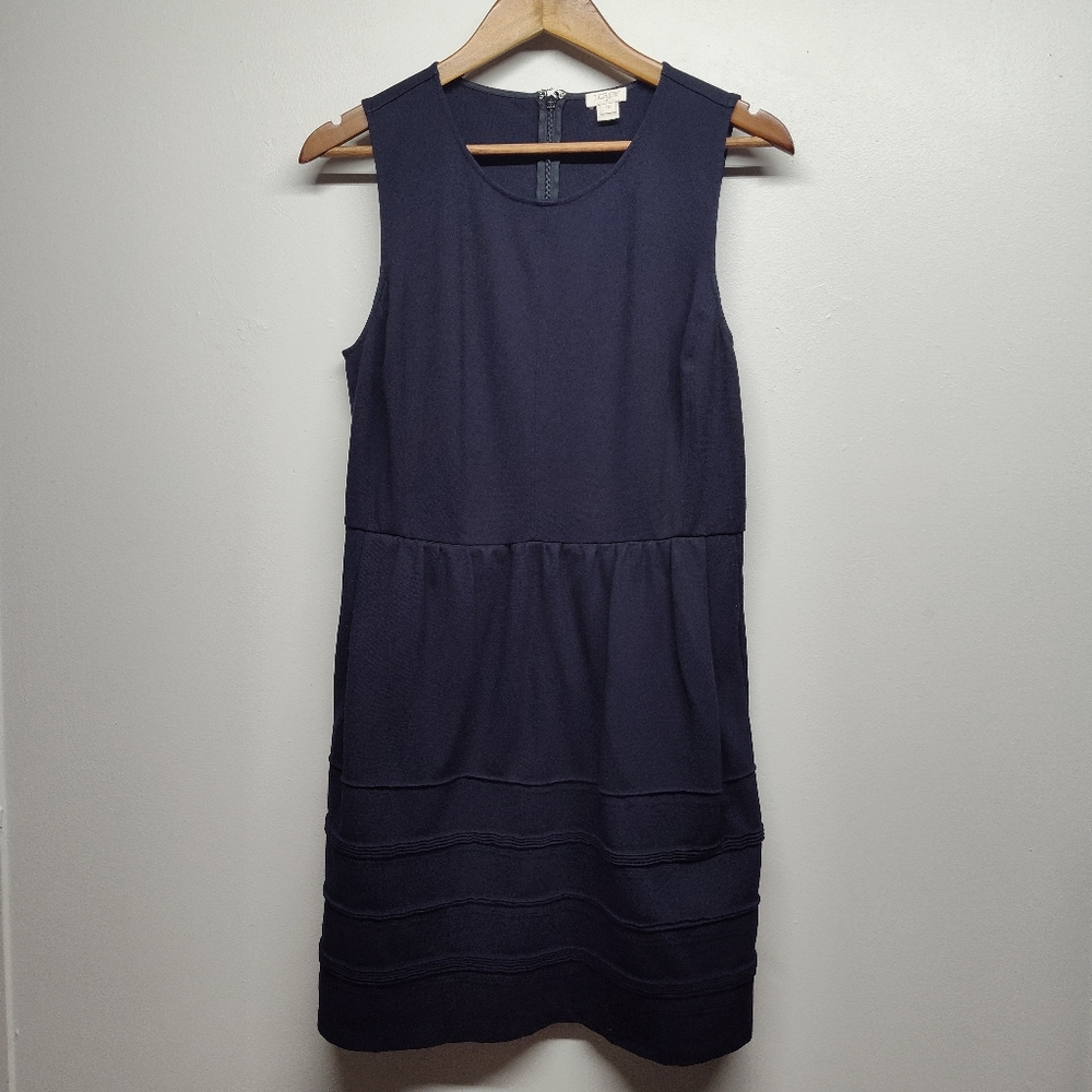 J. Crew Mini Dress Women Size 10 Navy Blue Sleeveless Casual Workwear Cocktail
